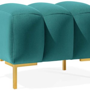 KONSIMO PECCO II Mała pufa 60 cm, tkanina welurowa, elegancka, złote nogi 754039 KONSIMO PECCO II Mała pufa 60 cm, tkanina welurowa, elegancka, złote nogi 754039