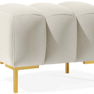 KONSIMO PECCO II Mała pufa 60 cm, tkanina welurowa, elegancka, złote nogi 754046 KONSIMO PECCO II Mała pufa 60 cm, tkanina welurowa, elegancka, złote nogi 754046