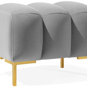 KONSIMO PECCO II Mała pufa 60 cm, tkanina welurowa, elegancka, złote nogi 754047 KONSIMO PECCO II Mała pufa 60 cm, tkanina welurowa, elegancka, złote nogi 754047