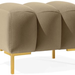 KONSIMO PECCO II Mała pufa 60 cm, tkanina welurowa, elegancka, złote nogi 754049 KONSIMO PECCO II Mała pufa 60 cm, tkanina welurowa, elegancka, złote nogi 754049