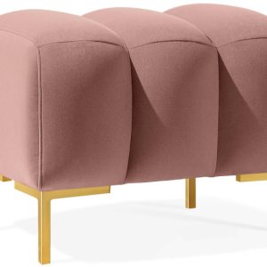 KONSIMO PECCO II Mała pufa 60 cm, tkanina welurowa, elegancka, złote nogi 754050 KONSIMO PECCO II Mała pufa 60 cm, tkanina welurowa, elegancka, złote nogi 754050