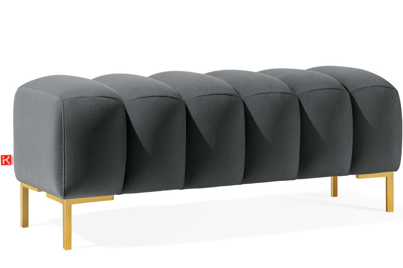 KONSIMO PECCO II Puf na korytarz i do sypialni, elegancka, ciemny szary 753868