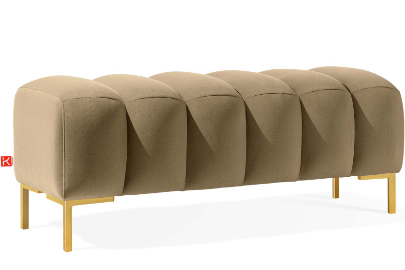 KONSIMO PECCO II Puf na korytarz i do sypialni, elegancka, welur beżowy 753838