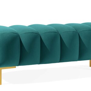 KONSIMO PECCO II Puf na korytarz i do sypialni, elegancka, welur morski 753844 KONSIMO PECCO II Puf na korytarz i do sypialni, elegancka, welur morski 753844