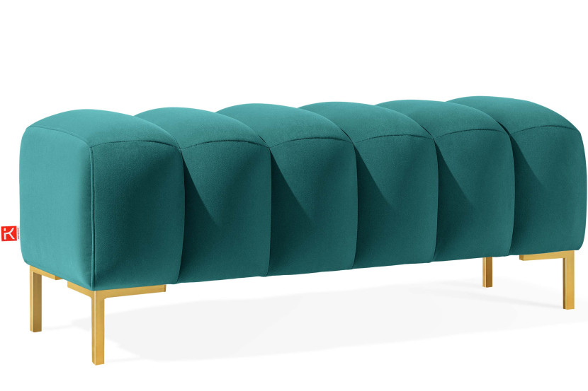 KONSIMO PECCO II Puf na korytarz i do sypialni, elegancka, welur morski 753844