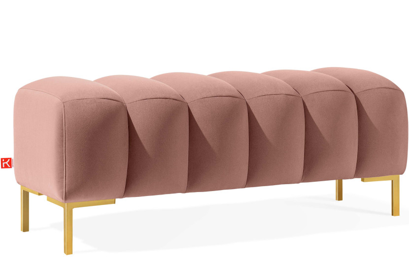 KONSIMO PECCO II Puf na korytarz i do sypialni, elegancka, welur różowy 753846