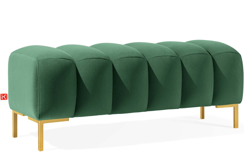 KONSIMO PECCO II Puf na korytarz i do sypialni, elegancka, welur zielony 753863