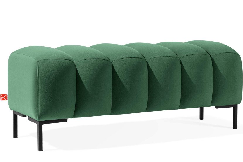 KONSIMO PECCO Pufa na korytarz 120 cm welur, do sypialni, metalowe nóżki 753847
