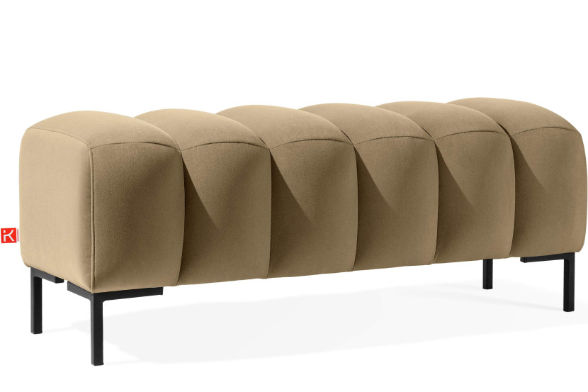 KONSIMO PECCO Pufa na korytarz 120 cm welur, do sypialni, metalowe nóżki 753853