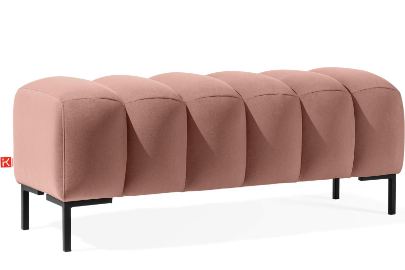 KONSIMO PECCO Pufa na korytarz 120 cm welur, do sypialni, metalowe nóżki 753854