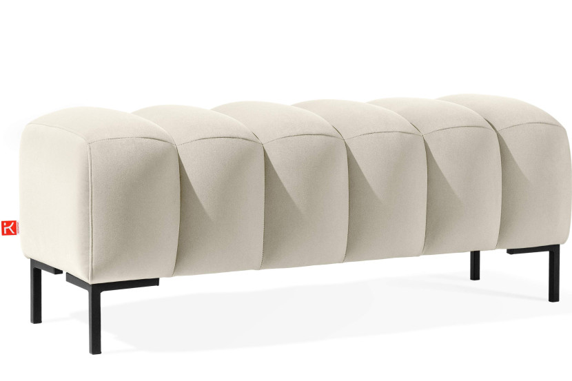 KONSIMO PECCO Pufa na korytarz 120 cm welur, do sypialni, metalowe nóżki 753856