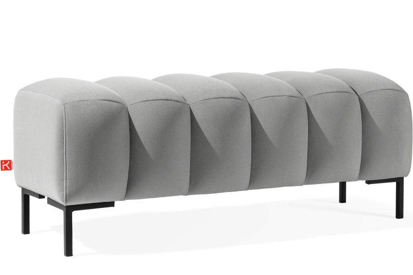 KONSIMO PECCO Pufa na korytarz 120 cm welur, do sypialni, metalowe nóżki 753866