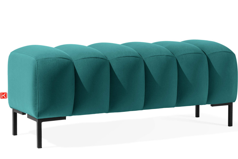 KONSIMO PECCO Pufa na korytarz 120 cm welur, do sypialni, metalowe nóżki 753867