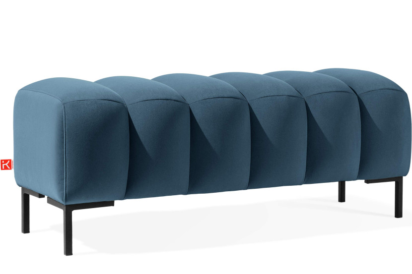 KONSIMO PECCO Pufa na korytarz 120 cm welur, do sypialni, metalowe nóżki 753839