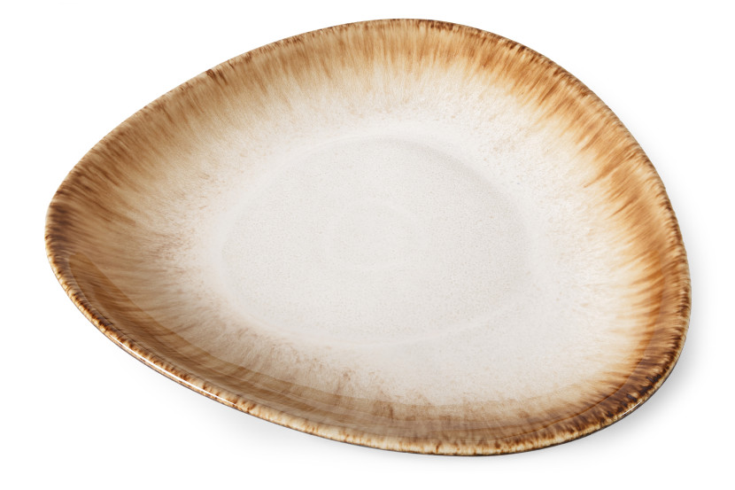 KONSIMO PRIMA Ceramiczna głęboka patera ręcznie szkliwiona beżowy/brązowy 821687
