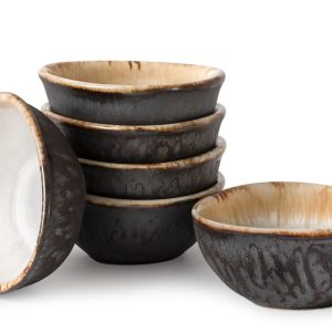 KONSIMO PRIMA Miseczki 6 szt. z ceramiki ręcznie wykonane 250 ml beż/brąz 823851 KONSIMO PRIMA Miseczki 6 szt. z ceramiki ręcznie wykonane 250 ml beż/brąz 823851