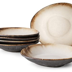 KONSIMO PRIMA Zestaw talerzy głębokich 6 szt. kolor beżowy handmade 823940 KONSIMO PRIMA Zestaw talerzy głębokich 6 szt. kolor beżowy handmade 823940