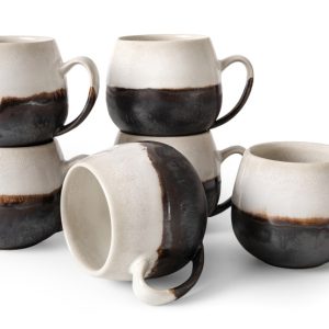 KONSIMO PRIMA Zestaw unikatowych kubków 6 szt. ceramika 400 ml beżowy 824270 KONSIMO PRIMA Zestaw unikatowych kubków 6 szt. ceramika 400 ml beżowy 824270