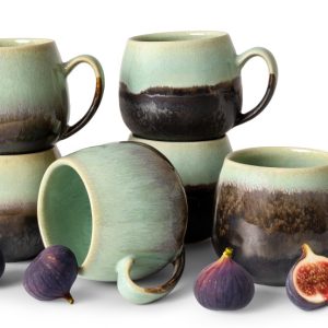 KONSIMO PRIMA Zestaw unikatowych kubków 6 szt. ceramika 400 ml szałwiowy 821699 KONSIMO PRIMA Zestaw unikatowych kubków 6 szt. ceramika 400 ml szałwiowy 821699