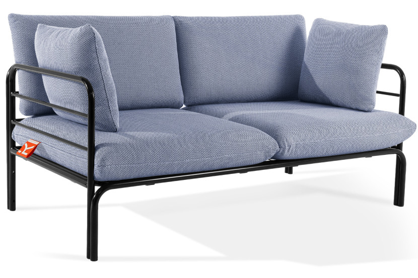 KONSIMO RAMBE Dwuosobowa sofa ogrodowa z poduszkami na stalowym stelażu 1000412