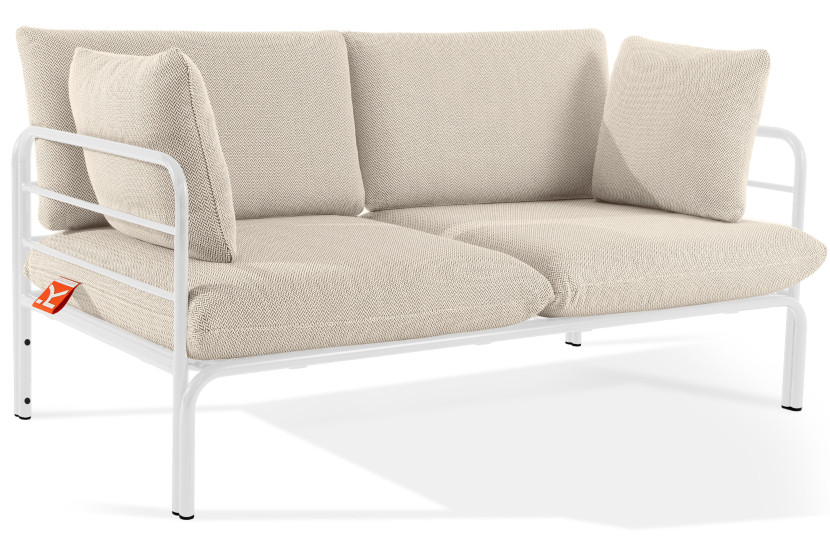 KONSIMO RAMBE Dwuosobowa sofa ogrodowa z poduszkami na stalowym stelażu 1000416