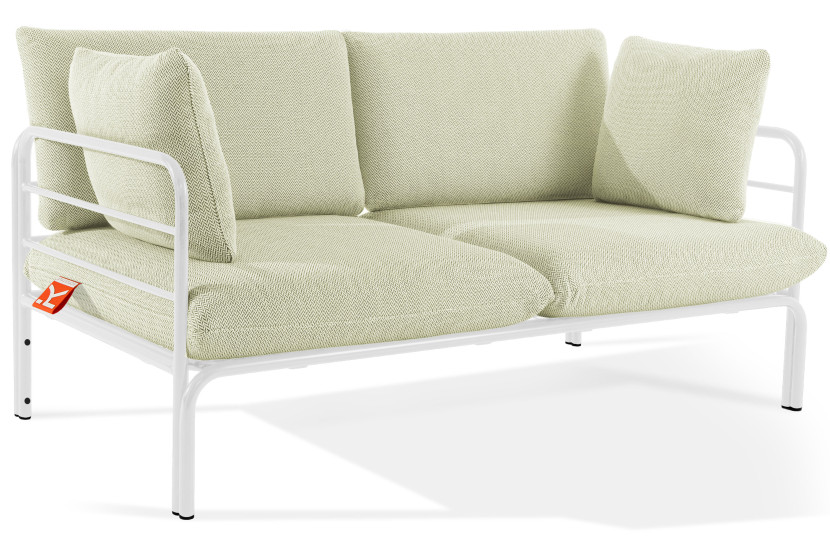 KONSIMO RAMBE Dwuosobowa sofa ogrodowa z poduszkami na stalowym stelażu 1000331
