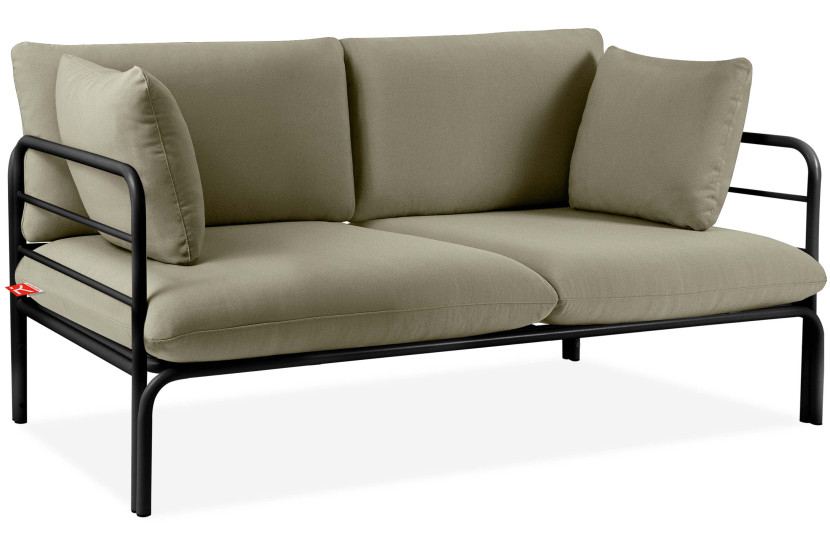 KONSIMO RAMBE Sofa 2-osobowa ogrodowa z poduszkami na stalowym stelażu 1000400