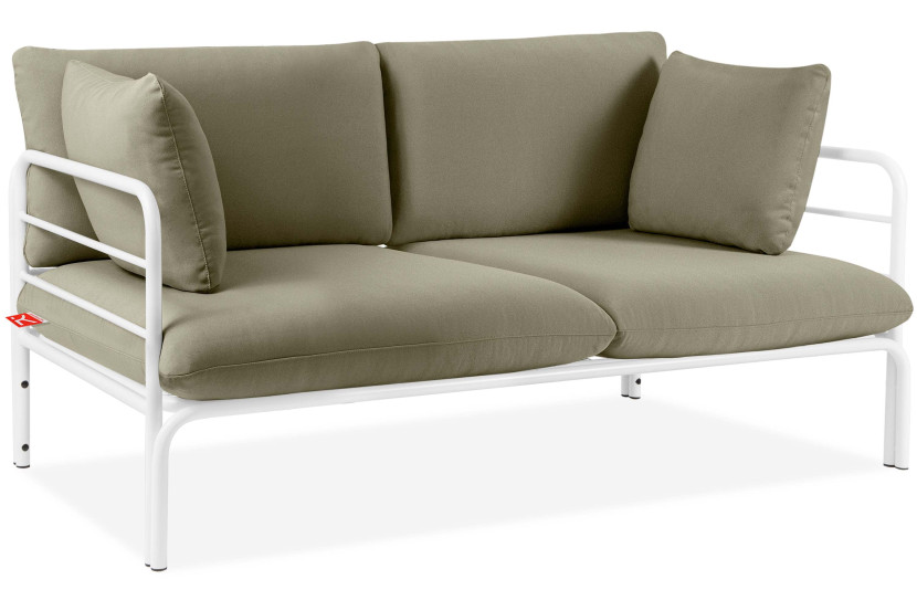 KONSIMO RAMBE Sofa 2-osobowa ogrodowa z poduszkami na stalowym stelażu 1000402