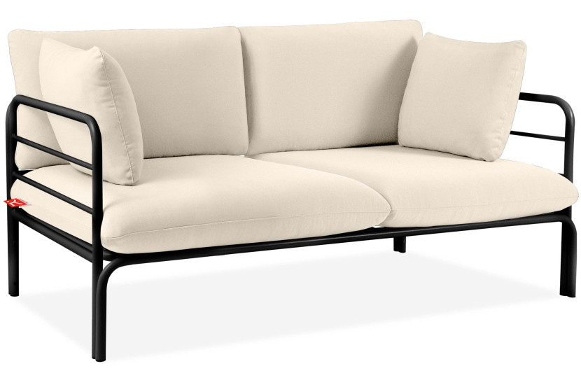 KONSIMO RAMBE Sofa 2-osobowa ogrodowa z poduszkami na stalowym stelażu 1000409