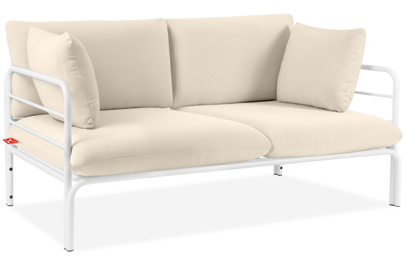KONSIMO RAMBE Sofa 2-osobowa ogrodowa z poduszkami na stalowym stelażu 1000413