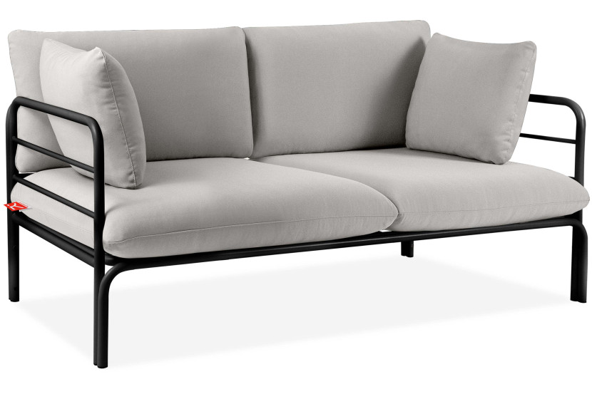 KONSIMO RAMBE Sofa 2-osobowa ogrodowa z poduszkami na stalowym stelażu 1000395