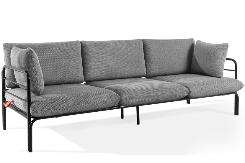 KONSIMO RAMBE Sofa 3-osobowa do ogrodu stelaż ze stali styl loft 1000405