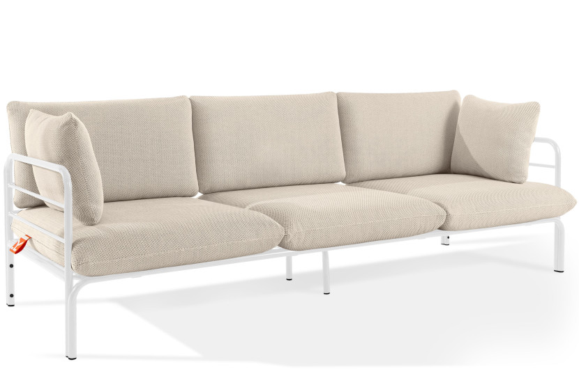 KONSIMO RAMBE Sofa 3-osobowa do ogrodu stelaż ze stali styl loft 1000417