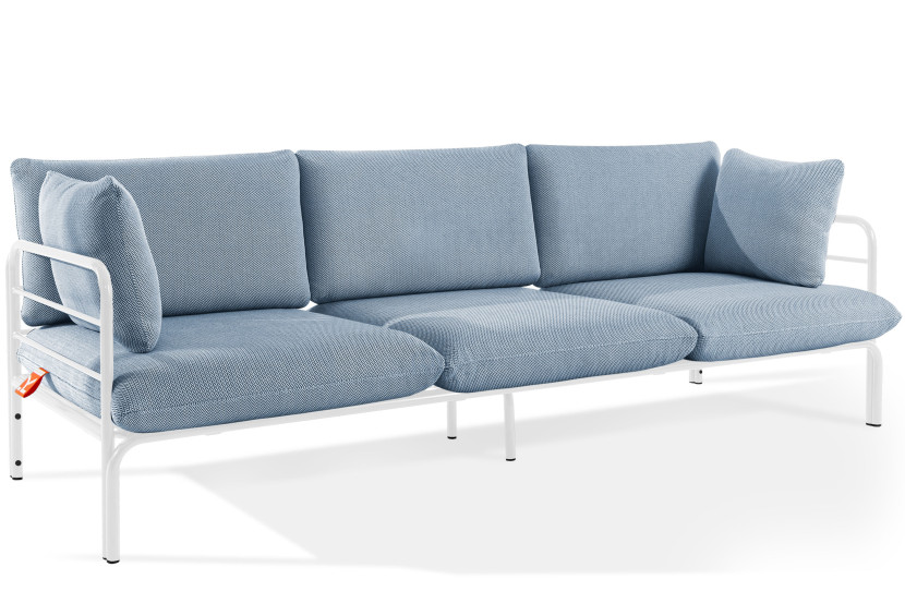KONSIMO RAMBE Sofa 3-osobowa do ogrodu stelaż ze stali styl loft 1000419
