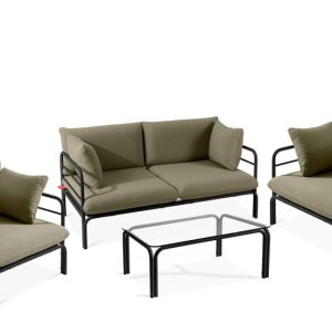 KONSIMO RAMBE Zestaw loftowych mebli ogrodowych 2x fotel + sofa + stolik 1000451 KONSIMO RAMBE Zestaw loftowych mebli ogrodowych 2x fotel + sofa + stolik 1000451