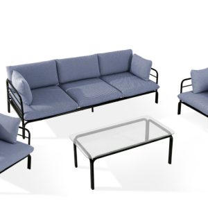 KONSIMO RAMBE Zestaw mebli ogrodowych 2x fotel + sofa trzyosobowa + stolik 1000453