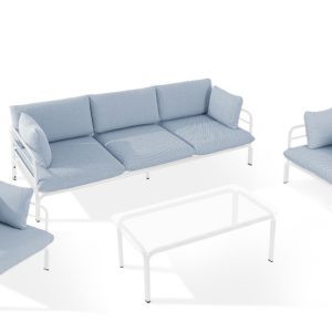 KONSIMO RAMBE Zestaw mebli ogrodowych 2x fotel + sofa trzyosobowa + stolik 1000459