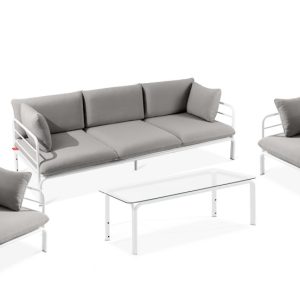 KONSIMO RAMBE Zestaw mebli ogrodowych 2x fotel + sofa trzyosobowa + stolik 1000253