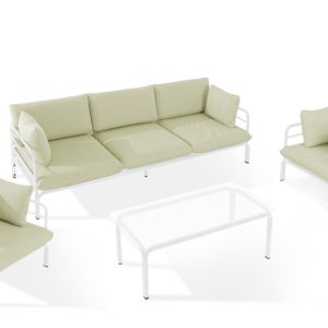 KONSIMO RAMBE Zestaw mebli ogrodowych 2x fotel + sofa trzyosobowa + stolik 1000450