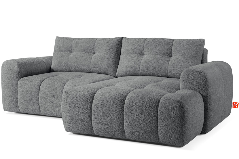 KONSIMO RAVIA Narożnik prawy z funkcją spania boucle, styl nowoczesny 751937