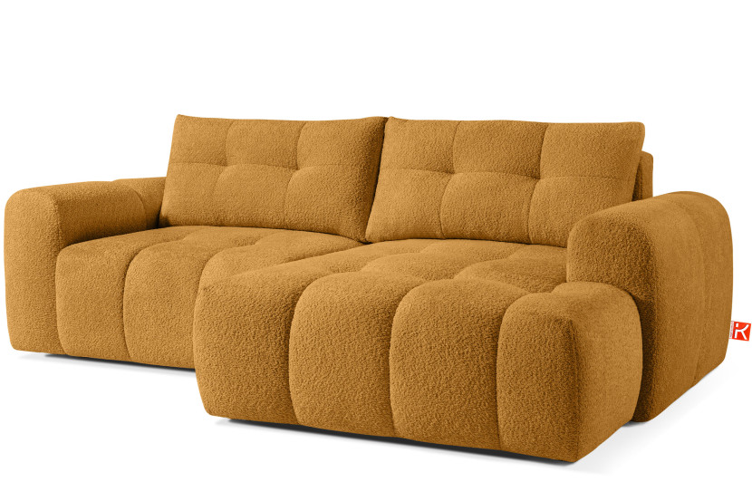 KONSIMO RAVIA Narożnik prawy z funkcją spania boucle, styl nowoczesny 751940