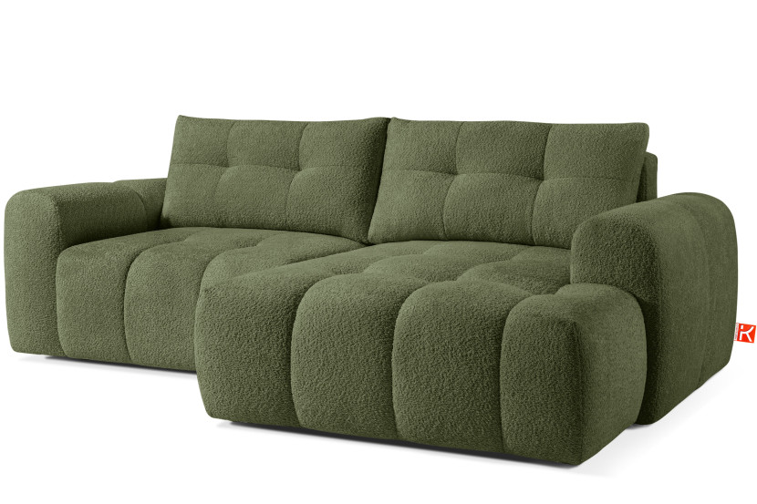 KONSIMO RAVIA Narożnik prawy z funkcją spania boucle, styl nowoczesny 751941