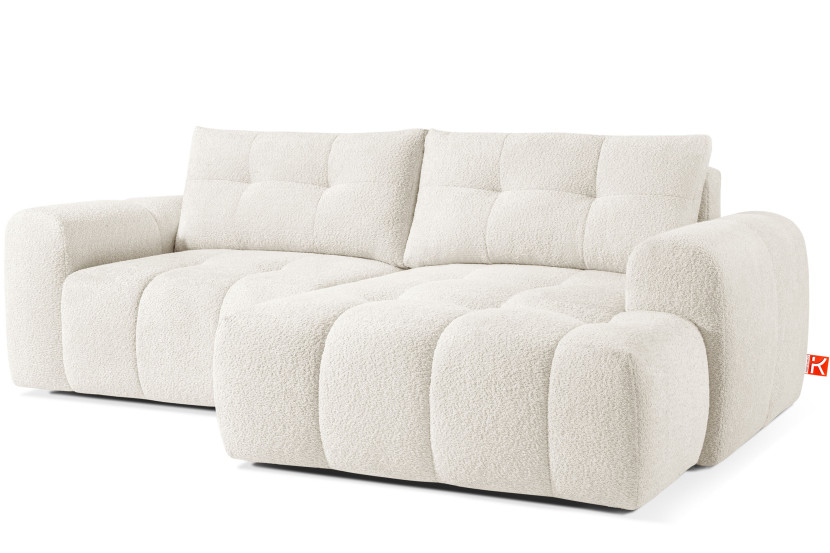 KONSIMO RAVIA Narożnik prawy z funkcją spania boucle, styl nowoczesny 751948