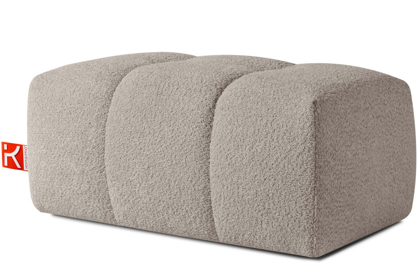 KONSIMO RAVIA Puf tapicerowany tkanina boucle, z pikowaniami, styl modern 751989