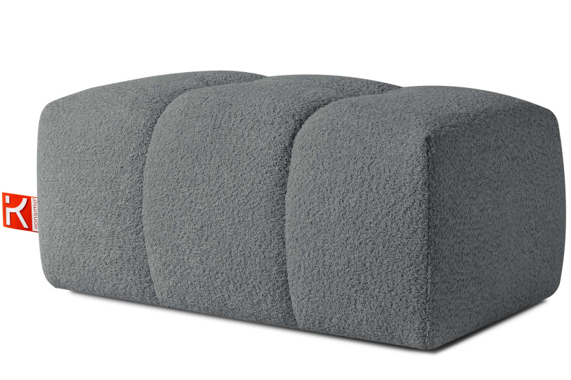 KONSIMO RAVIA Puf tapicerowany tkanina boucle, z pikowaniami, styl modern 751991