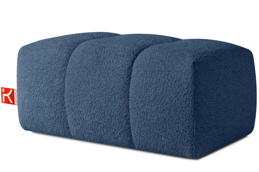 KONSIMO RAVIA Puf tapicerowany tkanina boucle, z pikowaniami, styl modern 751992