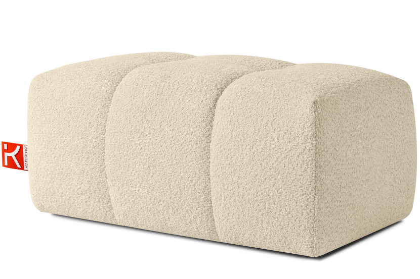 KONSIMO RAVIA Puf tapicerowany tkanina boucle, z pikowaniami, styl modern 752000