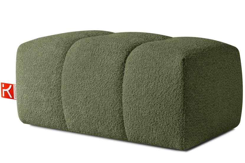KONSIMO RAVIA Puf tapicerowany tkanina boucle, z pikowaniami, styl modern 752001
