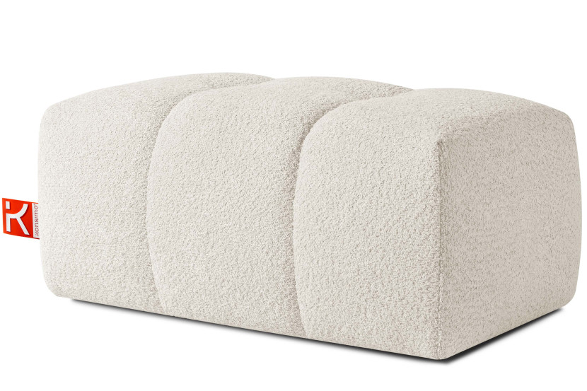 KONSIMO RAVIA Puf tapicerowany tkanina boucle, z pikowaniami, styl modern 752003