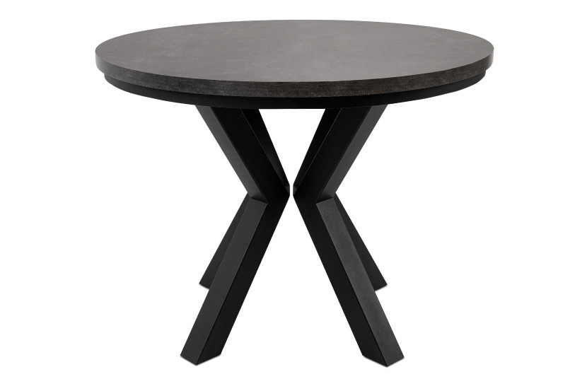 KONSIMO ROSTEL Okrągły rozkładany Stół, szaro-czarny, dł. do 260 cm 834638